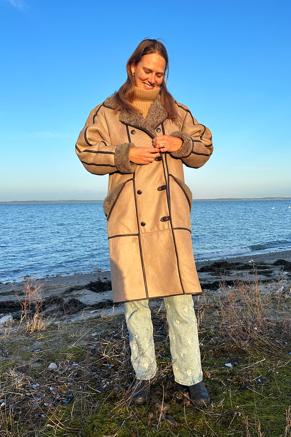 Lang lammefrakke - Vintage