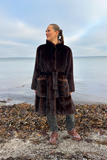 Mørkebrun minkkåbe - Vintage