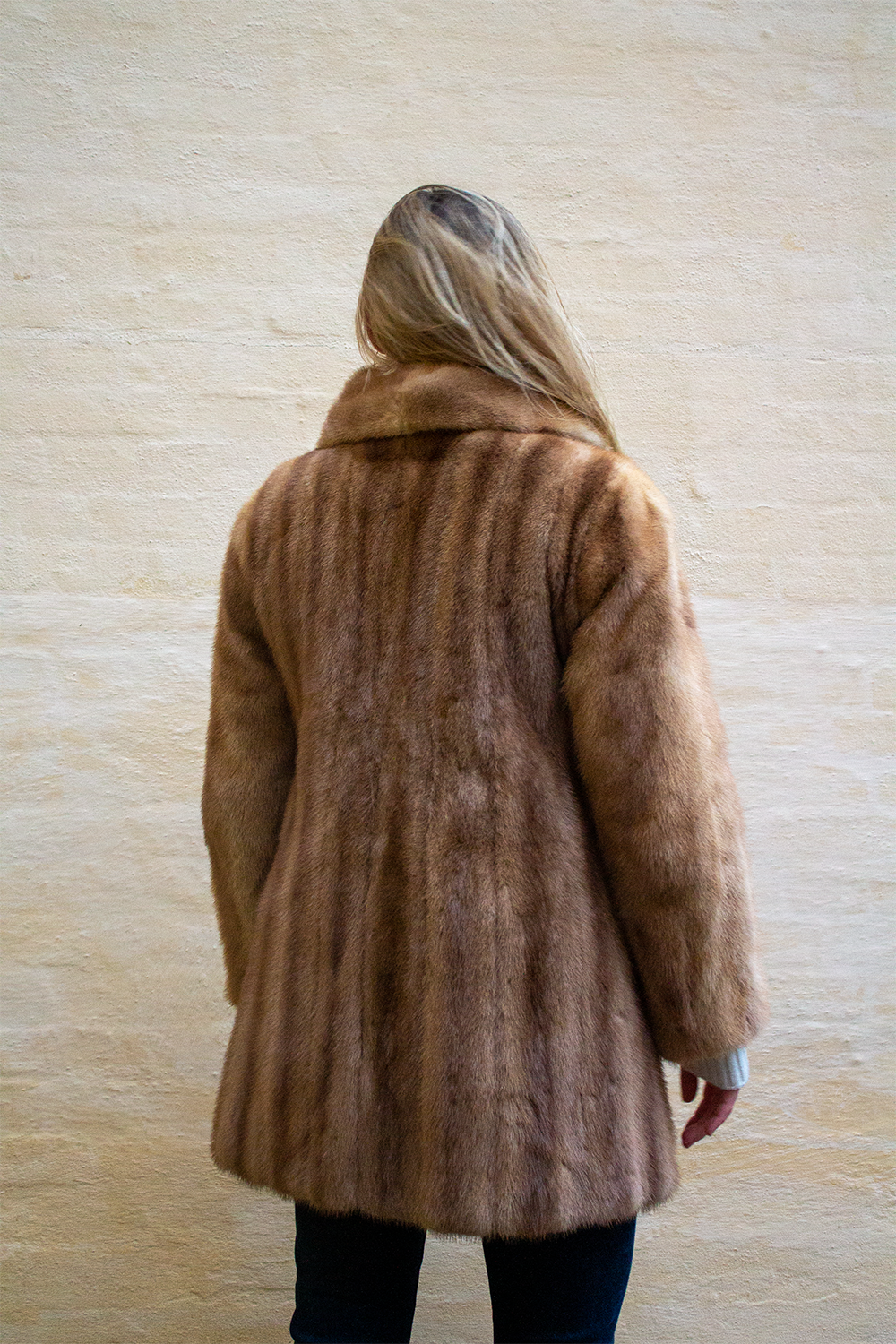Lysebrun mink pels - Vintage