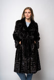 Mørk mahogany mink frakke
