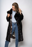 Mørk mahogany mink frakke