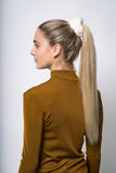 Pels scrunchie i hvid mink